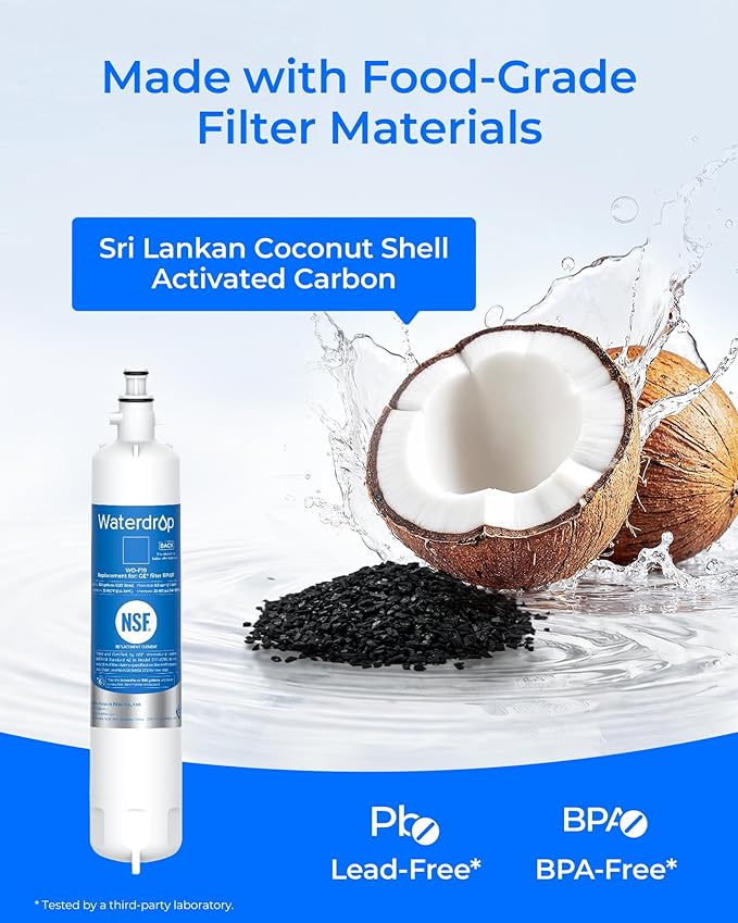 Waterdrop RPWF Refrigerator Water Filter (NOT RPWFE), Replacement for GE® RPWF, DWF-36, R-3600, MPF15350, OPFG3-RF300, WF277, RWF1063, 3 Filters