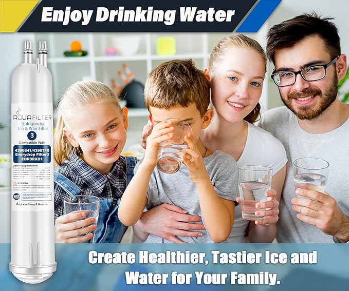 FILTER3 4396841 Refrigerator Water Filter Replacement Compatible with 4396841 4396710 EDR3RXD1 EDR3RXD1B Filter 3 P1WB2 P2RFWG2, 46-9030, Pur W10121145 W10121146 (3-PACK)