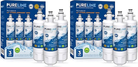 Pureline 9690, LT700P Replacement for LG LT700P, Kenmore Elite 9690, Kenmoreclear 46-9690, ADQ36006101, HDX FML-3, Refrigerator Water Filter - Reduces Bad Taste & Odor (Pack of 2)