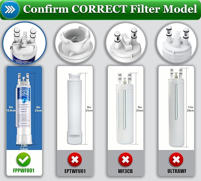 FPPWFU01 PWF-1 Refrigerator Water Filter & PureAir Ultra II PAULTRA2 Air Filter Combo, Compatible with FRIGCOMBO13, FRSS26L3AF, FRSS2333AS, FRSC2333AS, FRSS2323AB, (3+3- Combo)
