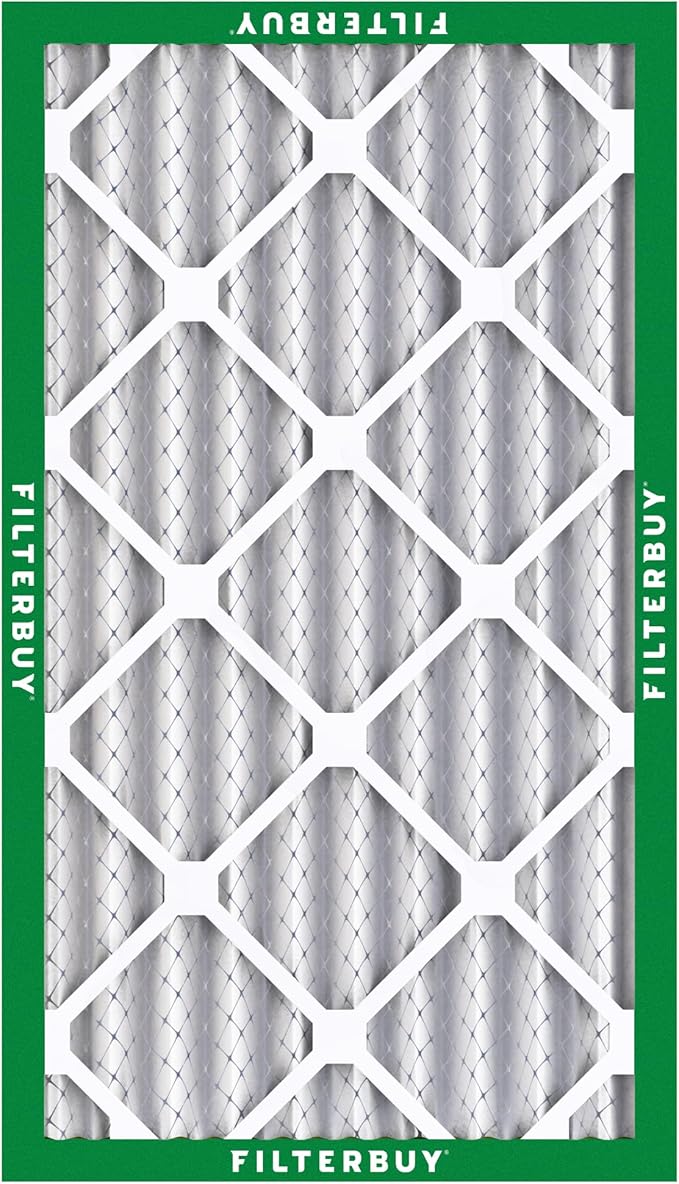Filterbuy 14x25x4 Air Filter MERV 8 Essential Dust & Allergy Defense (12-Pack), Electrostatic Pleated HVAC AC Furnace Filters Replacement (Actual Size: 13.88 x 24.88 x 3.63)