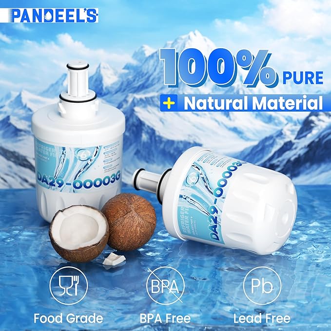 DA29-00003G Water Filter Replacement for Samsung DA29-00003B DA29-00003A Aqua-Pure Plus HAFCU1 RFG237AARS FMS-1 WSS-1, 2 Pack | Upgrade by PANDEELS