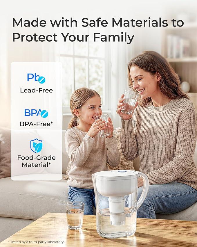 Waterdrop Replacement for Brita® Filters, Pitchers, Dispensers, NSF Certified Pitcher Water Filter, Brita® Classic OB03, Mavea® 107007, 35557, and More, 6 Month Supply, Pack of 3