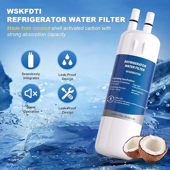 W10295370A Water Filter Replacement, Compatible with EDR1RXD1 Filter 1, WRS588FIHZ04 WRS588FIHZ06 WRS571CIHZ04 WRS325SDHZ08 WRS325FDAM04 WRMF3636RZ00 WRS321SDHZ WRS321SDHZ11 WRS325SDHZ WRS321SDHZ08