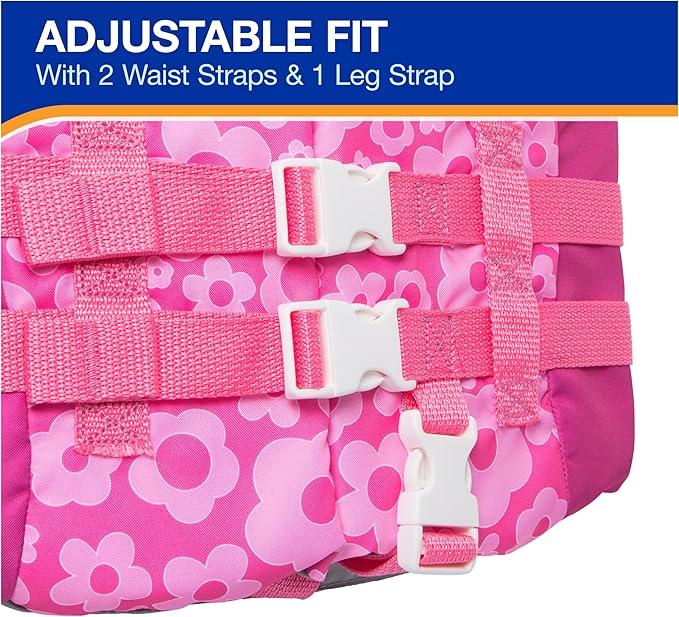 SwimWays Barbie Swim Trainer Life Jacket, US Coast Guard Approved Kids Swim Vest, Pool Floats & Life Jackets for Kids, 33-55 lbs