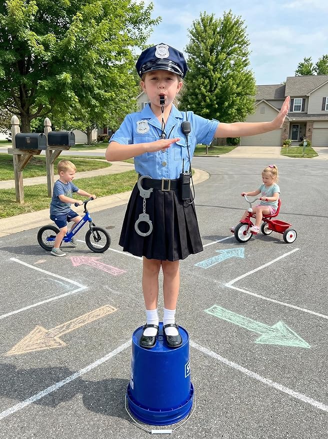 Girls Police Officer Costume Kids Cop Uniform for Girls Cop Cosplay Halloween Costume