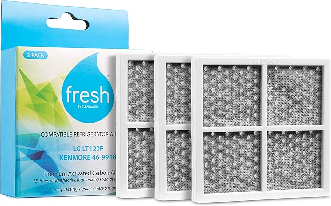 Mist Fresh LT120F Refrigerator Air Filter Replacement and LT700P Water Filter Replacement for LG, ADQ36006101, Kenmore Elite 9690, 46-9690, 469690, RFC 1200A, FML-3, (2 & 3 Pack bundle)