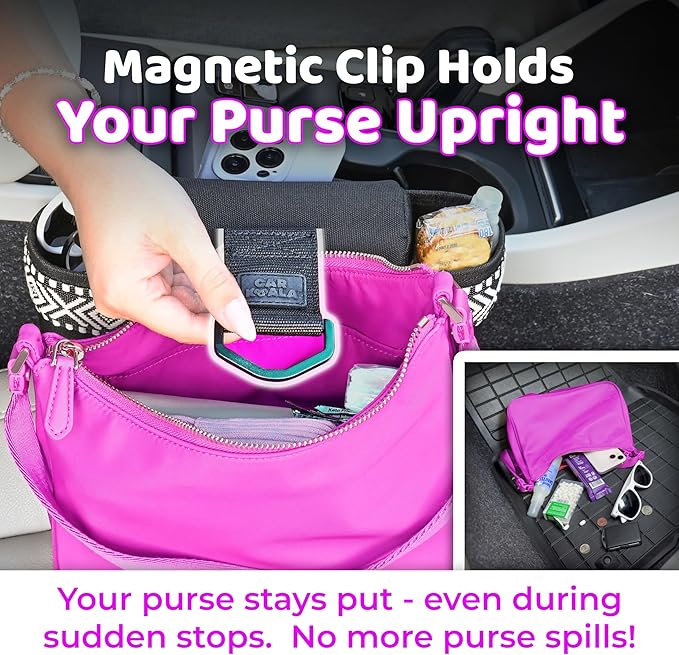 Car Koala Original Front Seat Organizer for the Seat Gap – Built-In Purse Holder, Fits Most Vehicles & Keeps Essentials in Reach