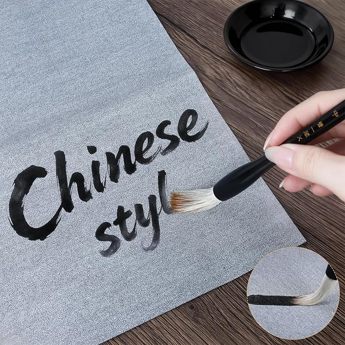 Clofiak 6 Pieces Water Drawing Writing Cloth, 17 x 13 Inch Reusable Calligraphy Paper, Chinese Traditional Calligraphy Water Drawing Mat Mat for Students, Beginners Practicing