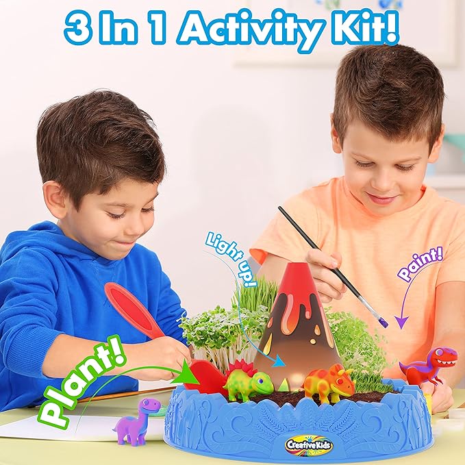 Creative Kids Miracle GRO Dinosaur Garden Kit, Multicolor
