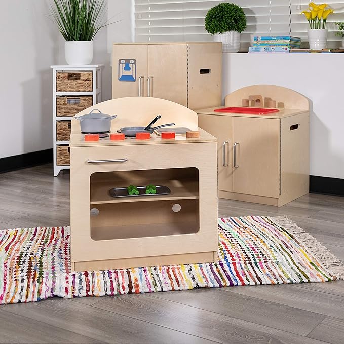 Flash Furniture Hercules Children's Wooden Kitchen Stove for Commercial or Home Use - Safe, Kid Friendly Design