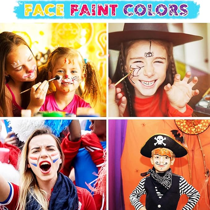 Maydear Face Painting Kit for Kids with 12 Colors Safe and Non-Toxic Large Water Based Face Paint (Matte)