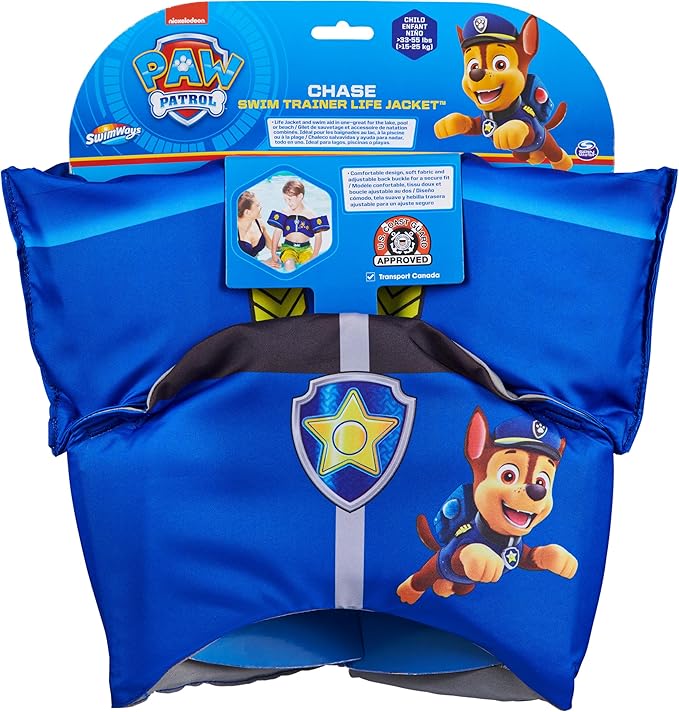 SwimWays Nickelodeon Paw Patrol Learn-to-Swim USCG Approved Kids Life Jacket, Chase