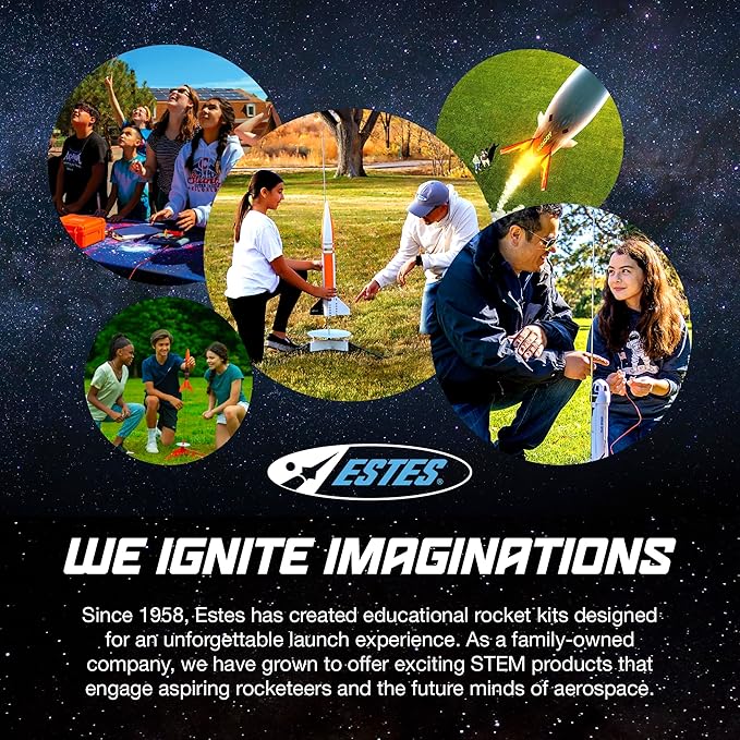 Estes 1225 Alpha Rocket-Building Kit, Intermediate Flying-Rocket-Model Kit for Ages 10+