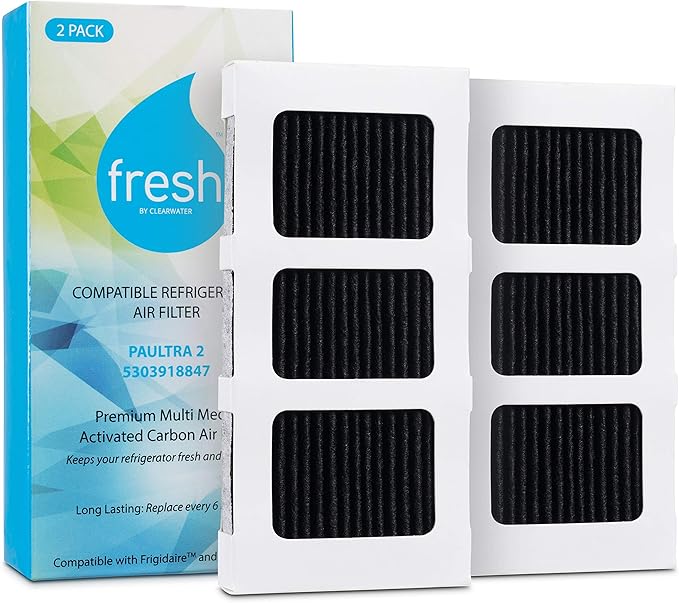 FRESH Paultra2 Refrigerator Air Filter Replacement for Frigidaire, Pureair Ultra 2, Pure Air Ultra 2, Pureair Ultra ll, Electrolux 242047805, 5303918847, EAP12364179 (2 Pack) Air filter by MIST
