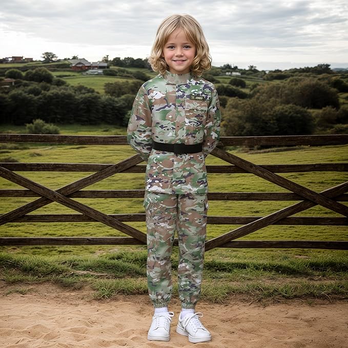 LMYOVE Boys Army Costume Soldier Outfit For kid Halloween Dress up