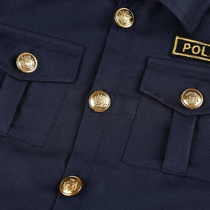 Kids Police Officer Costume Set For Boys Cop Uniform Costume for Halloween Cosplay Party