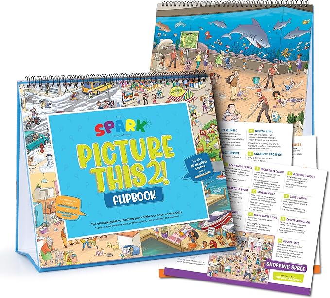Picture Book and Emotion Cards, Social Stories, Emotions Learning Activities, Homeschool and Autism Activity, Educational Busy Book, Speech Therapy (Picture This Flipbook #2)
